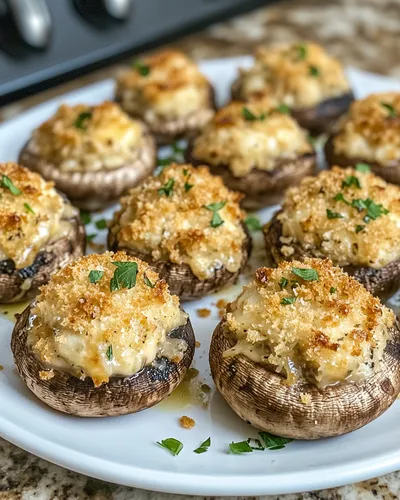 Leckere gefüllte Champignons mit Frischkäse