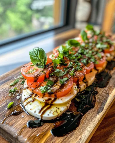 Leckere Caprese-Salat mit Balsamico-Glasur