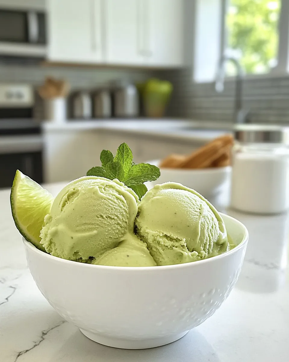 Cremige Avocado-Eiscreme-Delikatesse