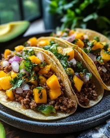 Rindfleisch-Tacos mit Mangosalsa