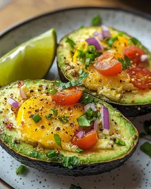 Leckere gebackene Avocado-Eier