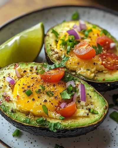 Leckere gebackene Avocado-Eier