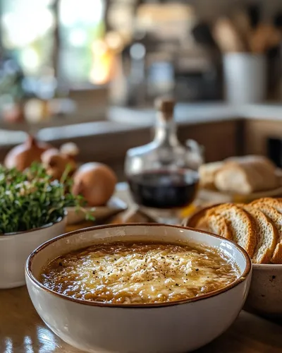 Authentische Französische Zwiebelsuppe Freude