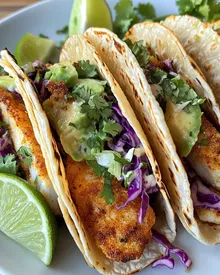 Krosse Fisch-Tacos mit Kohl-Slaw