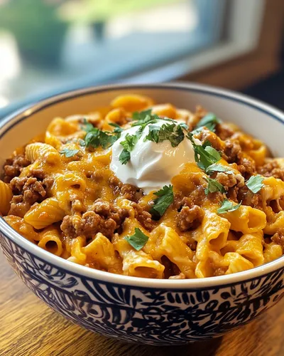 Leckere käsige Taco-Pasta