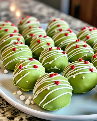 Festliche Weihnachts-Grinch-Oreo-Bälle